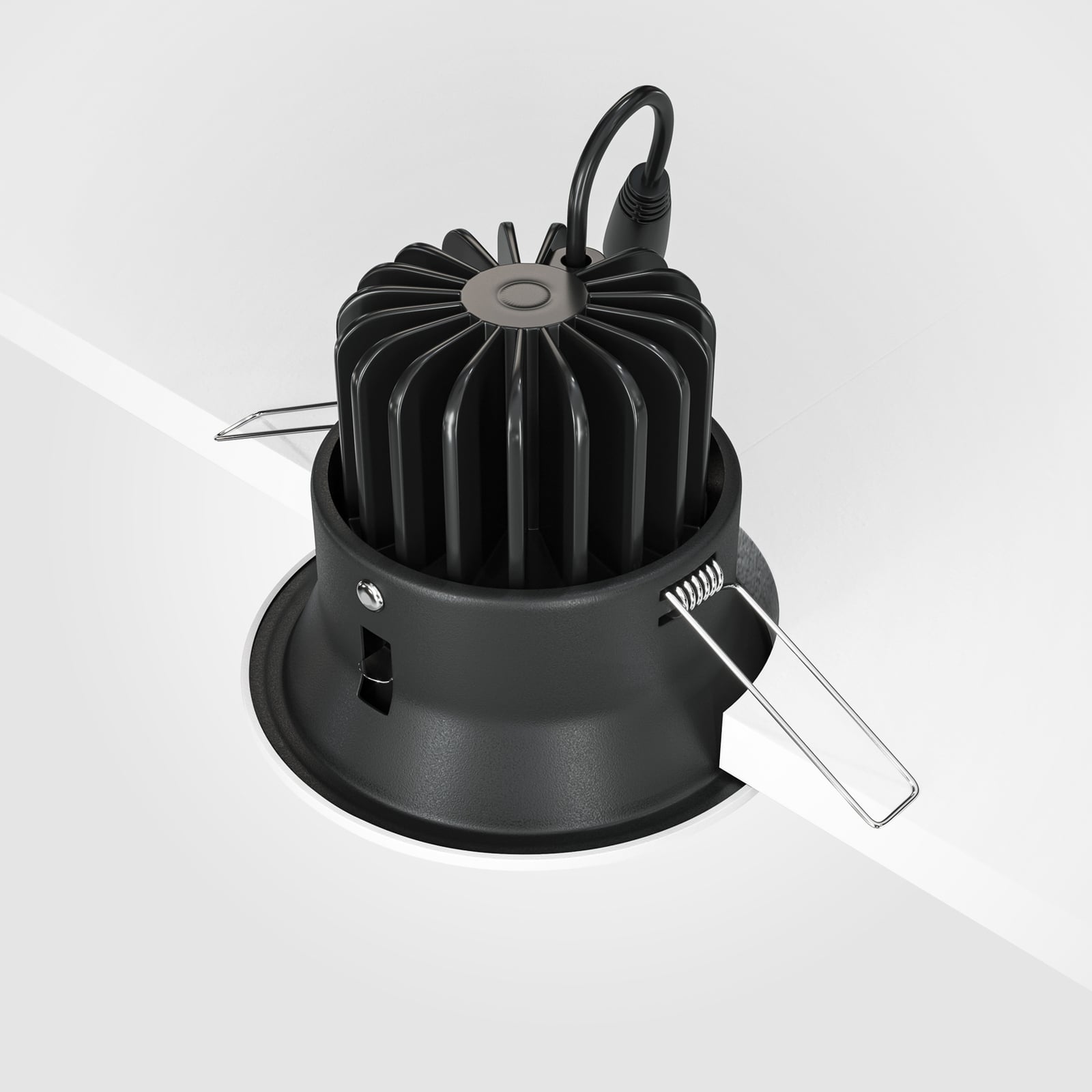 Montert LED innbyggingsspot Yin dimbar hvit 12W 3000K Maytoni i tak
