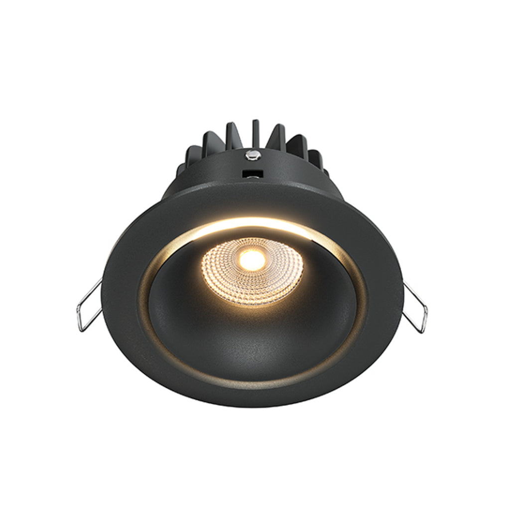 LED innbyggingsspot Yin dimbar svart Ø9,8 cm 12W 3000K forfra