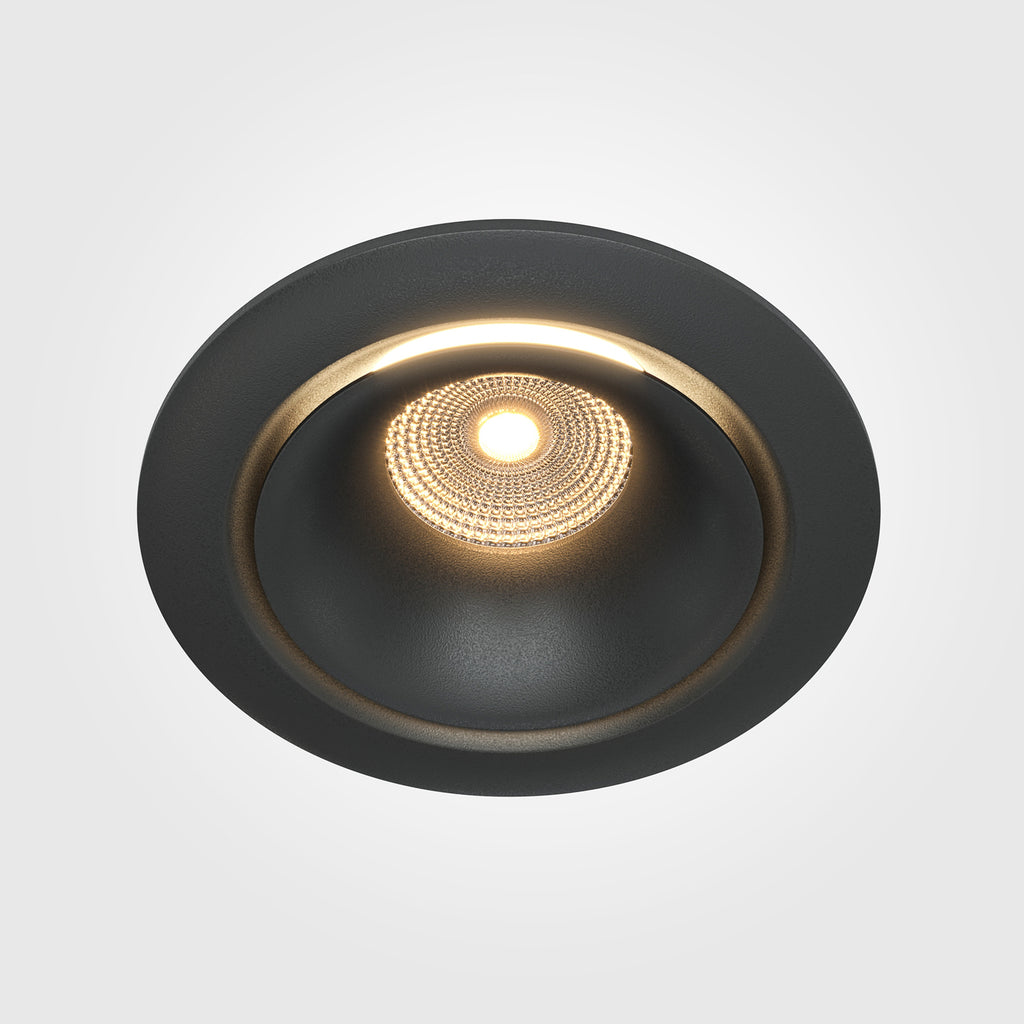 LED innbyggingsspot Yin dimbar svart Ø9,8 cm 12W 3000K detalj