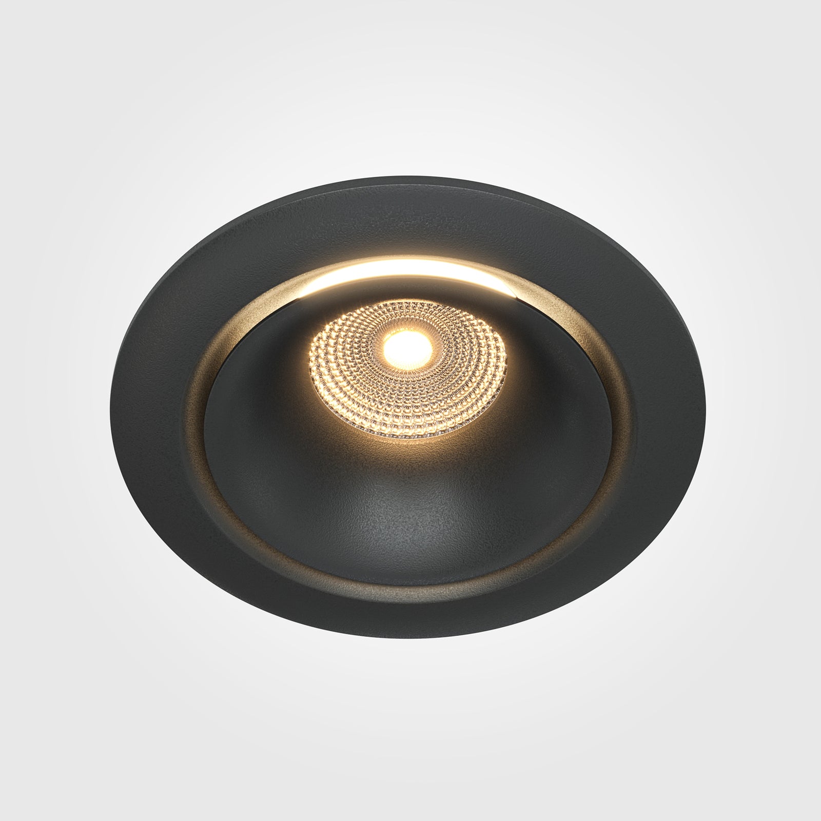 LED innbyggingsspot Yin dimbar svart Ø9,8 cm 12W 3000K detalj