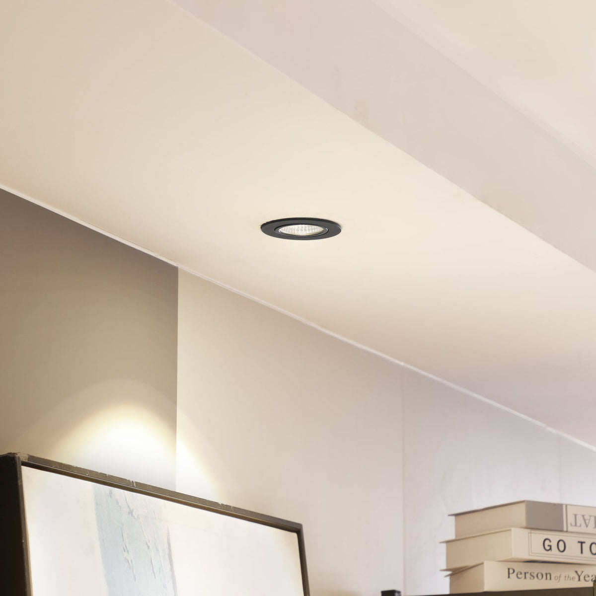 LED innbyggingsspot Zarik dimbar svart Ø8,2 cm 6W 3000K bakside