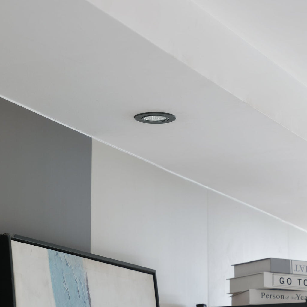 Detaljbilde av LED innbyggingsspot Zarik dimbar svart Ø8,2 cm 6W 3000K