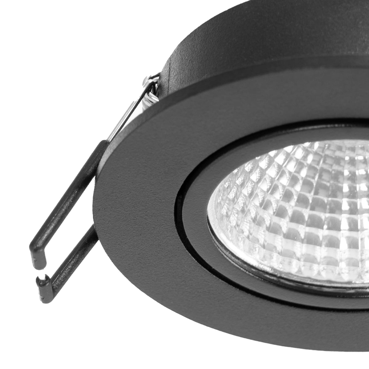LED innbyggingsspot Zarik dimbar svart Ø8,2 cm 6W 3000K med varmt lys