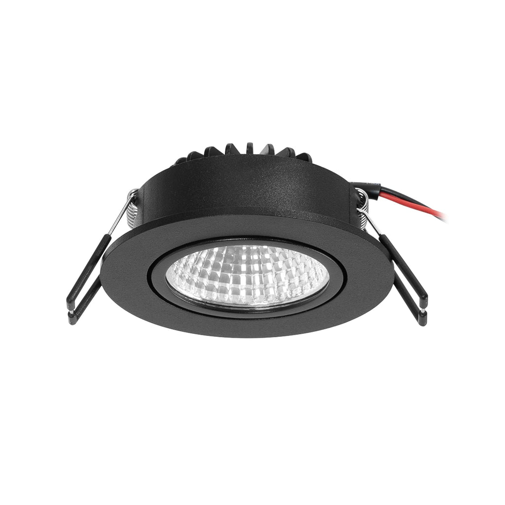 LED innbyggingsspot Zarik dimbar svart Ø8,2 cm 6W 3000K vinkeljustering
