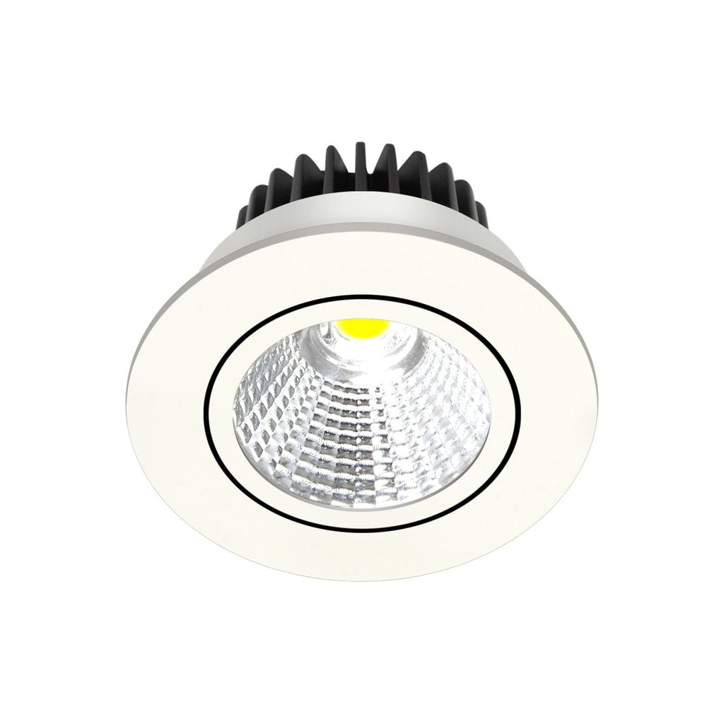 LED innbyggingsspot Zarik hvit matt dimbar forfra
