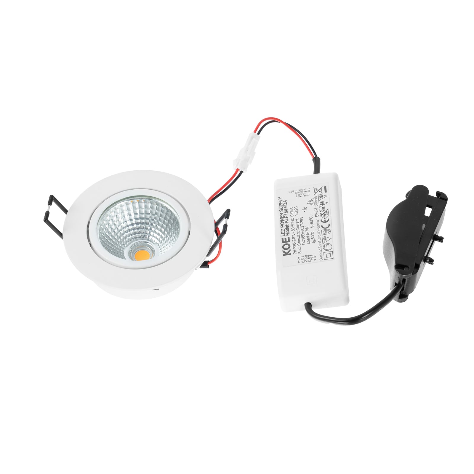 LED innbyggingsspot Zarik hvit matt dimbar montert i tak