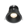 LED innbyggingsspot Zoom rund 12W 3000K IP65 dimbar svart forfra