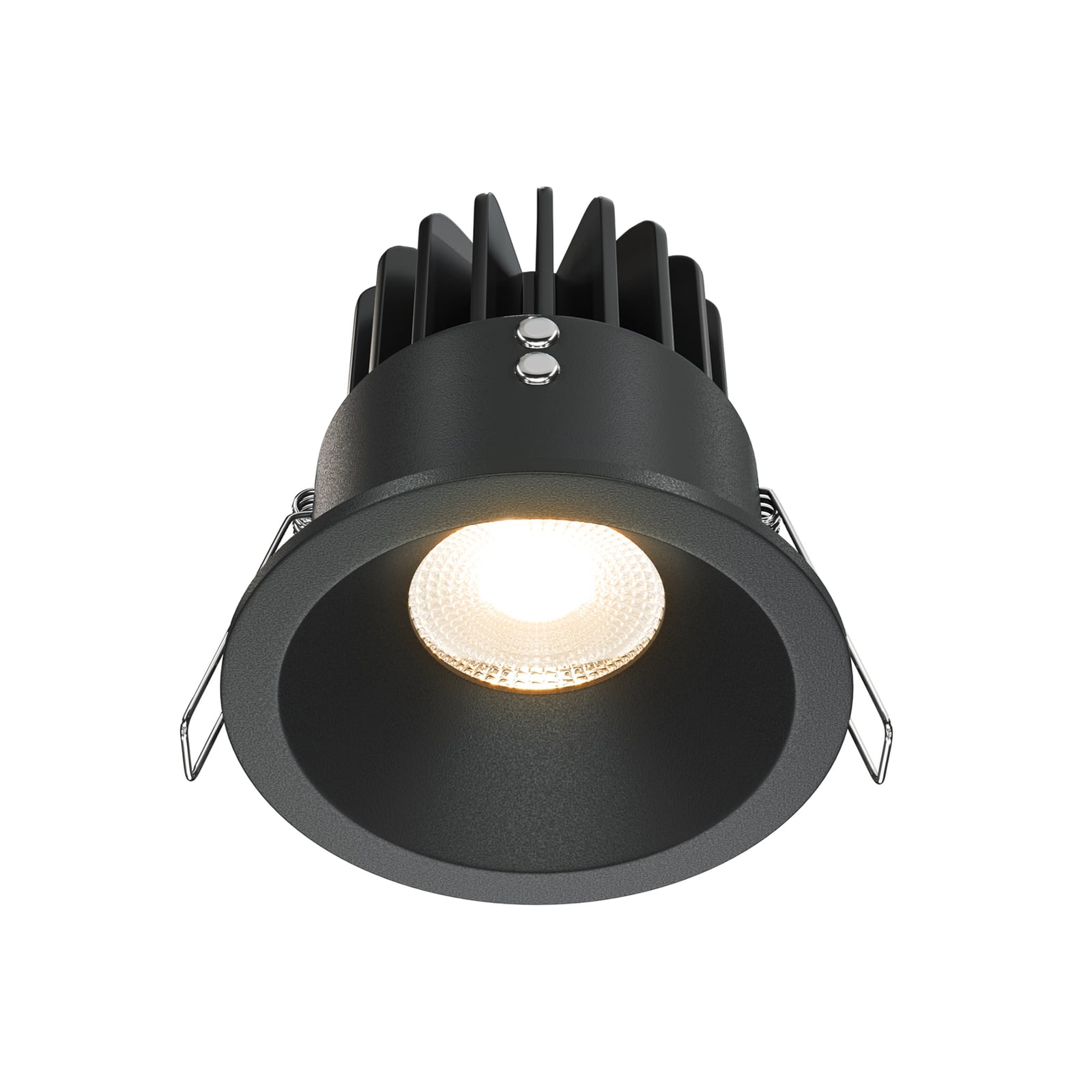 LED innbyggingsspot Zoom rund 12W 3000K IP65 dimbar svart forfra