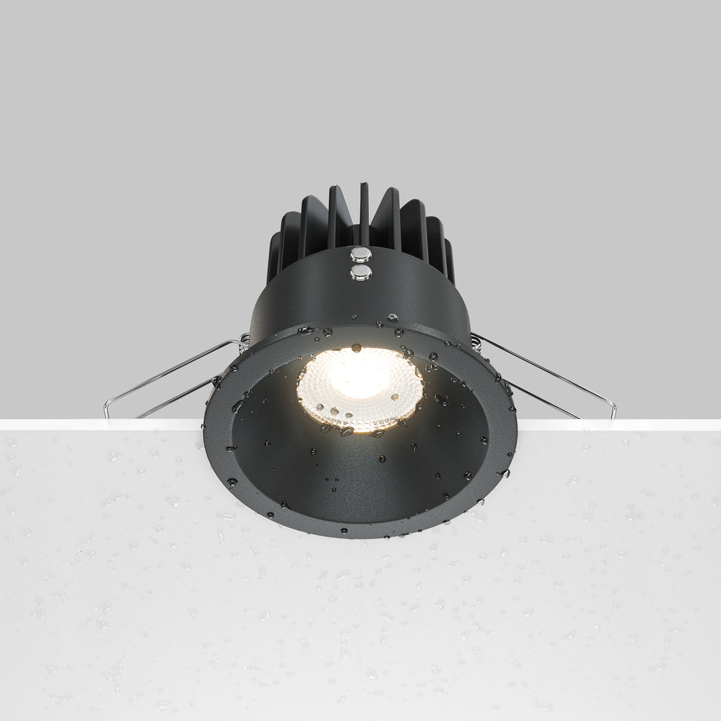 Detalj av LED innbyggingsspot Zoom rund 12W 3000K IP65 dimbar svart