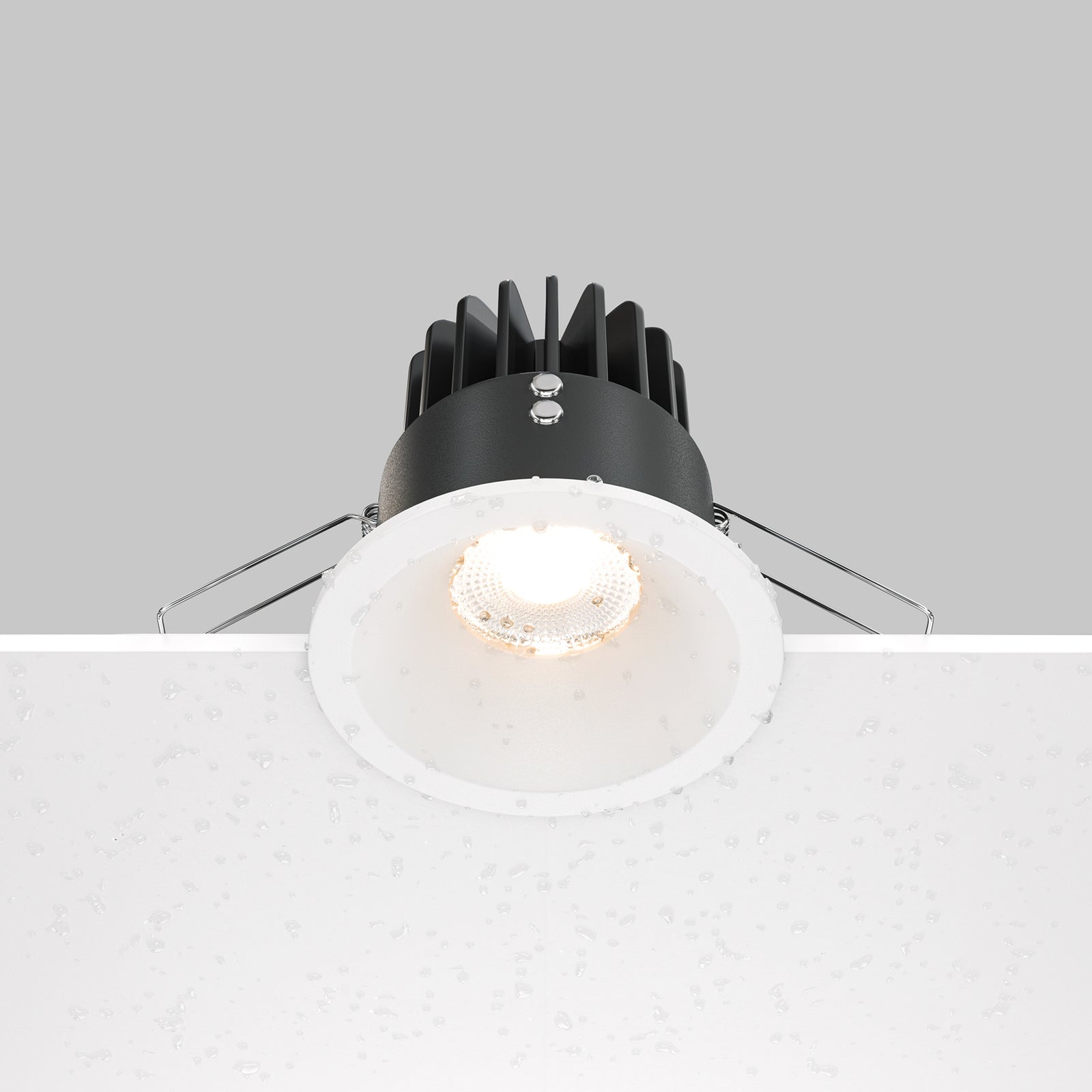 Detalj av LED innbyggingsspot Zoom rund dimbar 12W IP65 hvit