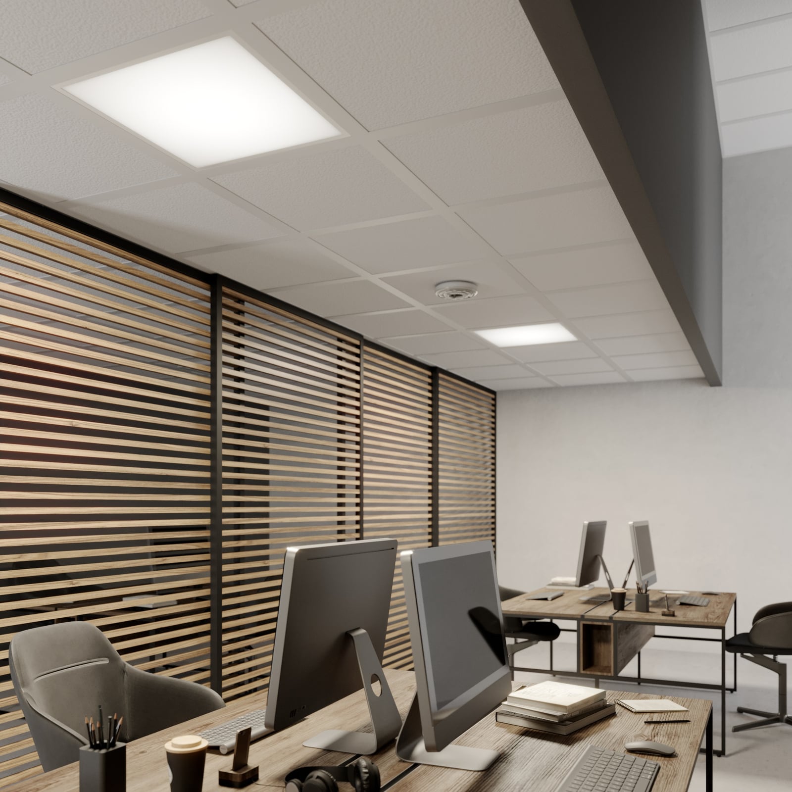 LED innfelt panel Vinas 62x62 cm 31W varmhvit bakside