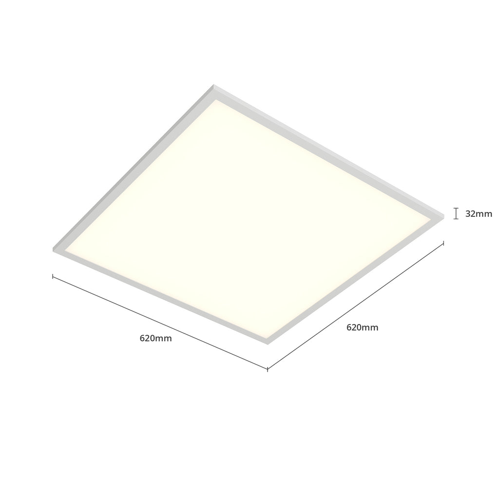 LED innfelt panel Vinas 62x62 cm 31W varmhvit med kabeltilkobling
