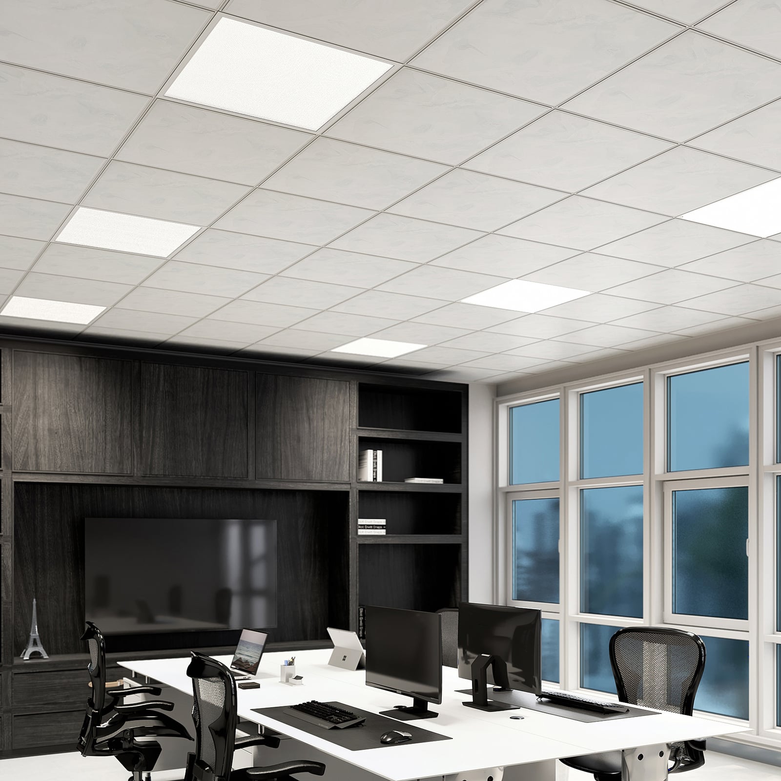 LED innfellingspanel Vinas 62x62 cm CCT dimbar hvit bakside