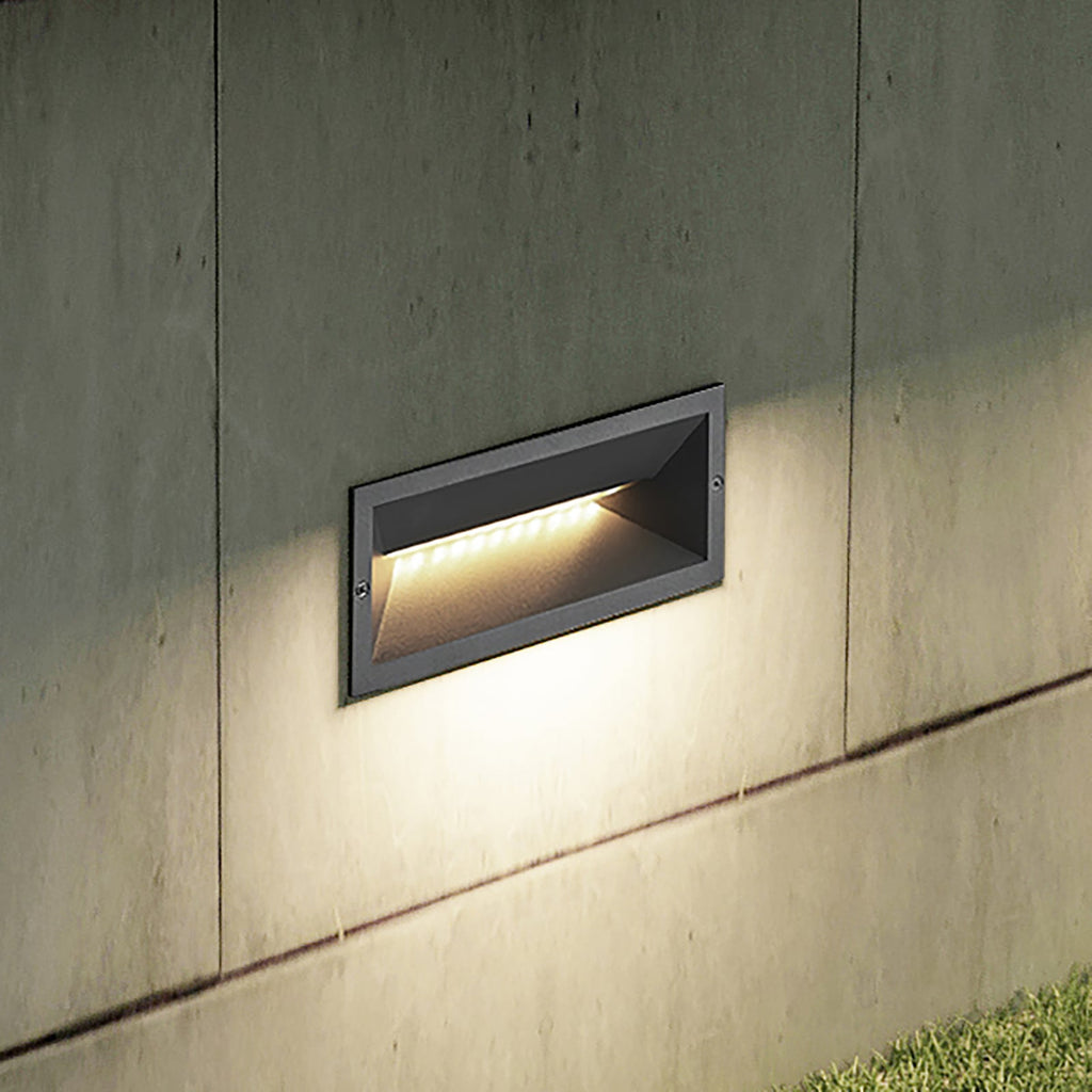 LED innfellingsvegglampe Jaano antrasitt aluminium forfra