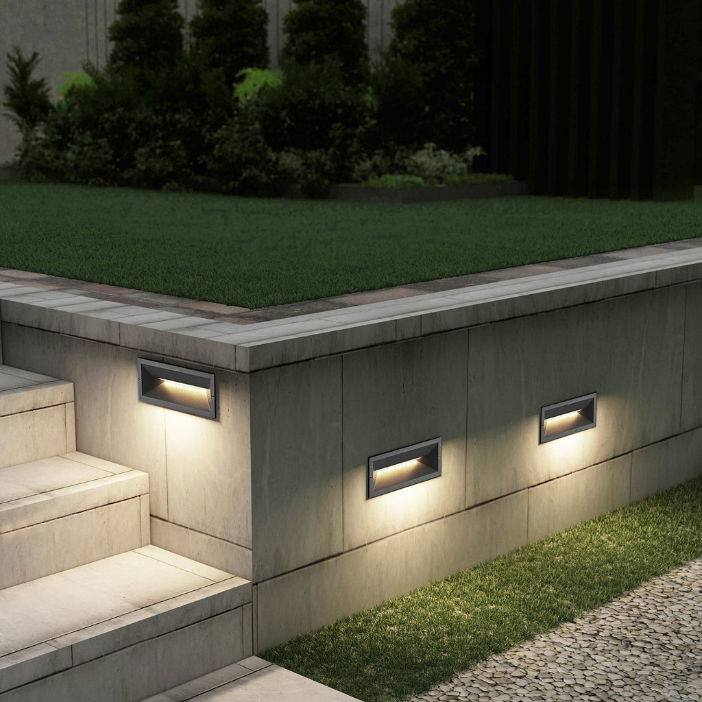 LED innfellingsvegglampe Jaano antrasitt aluminium bakside