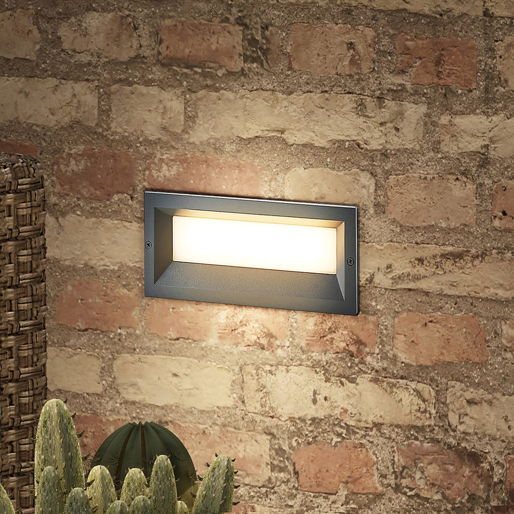 LED innfellingsvegglampe Lachlain antrasitt aluminium forside