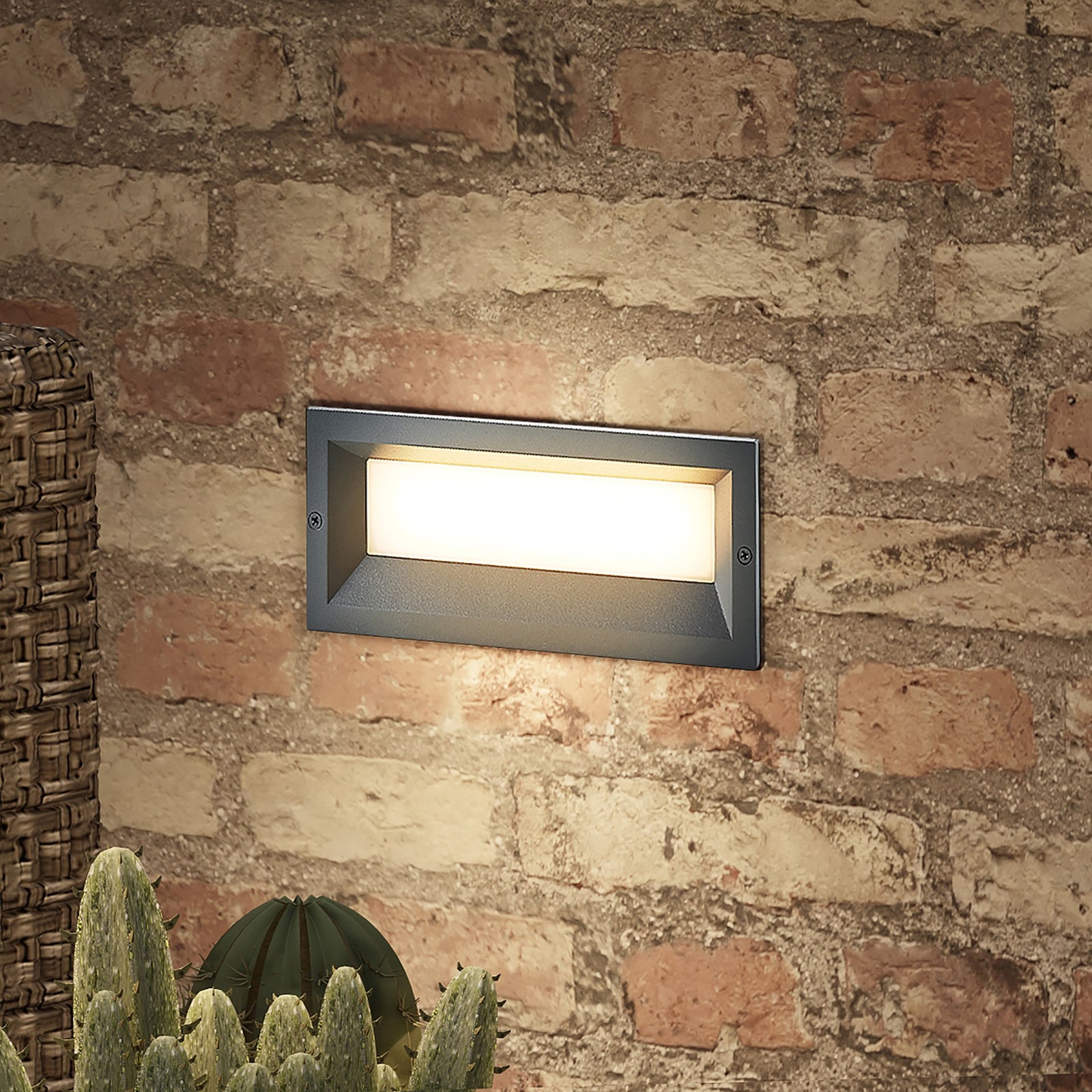LED innfellingsvegglampe Lachlain antrasitt aluminium forside