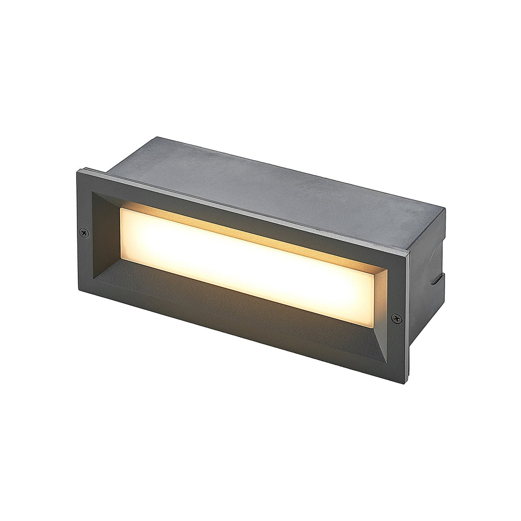 LED innfellingsvegglampe Lachlain antrasitt aluminium lysdiffusor