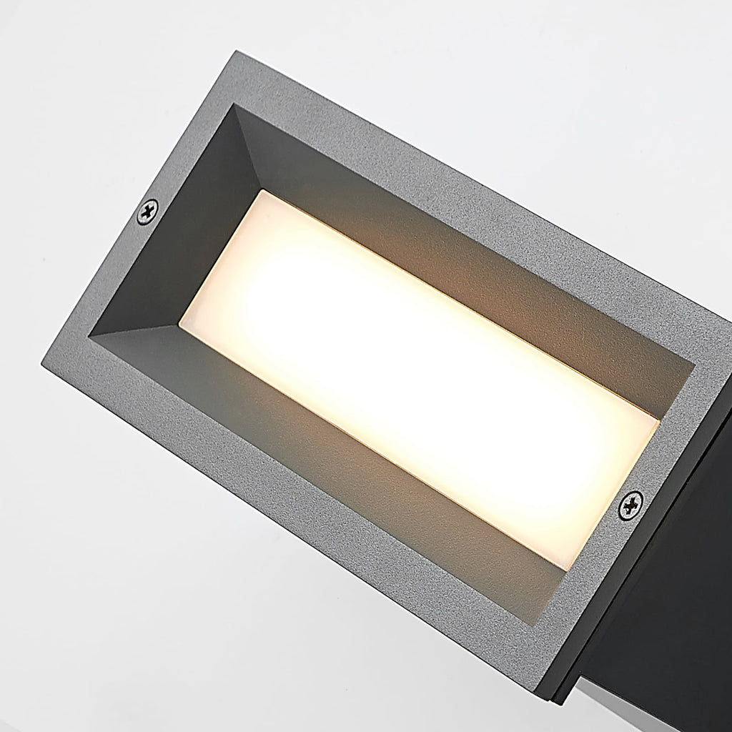 LED innfellingsvegglampe Lachlain antrasitt aluminium nærbilde