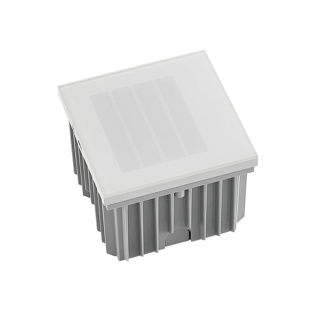 LED innfelt vegglampe Zamo raster hvit dimbar IP65 med glassplate