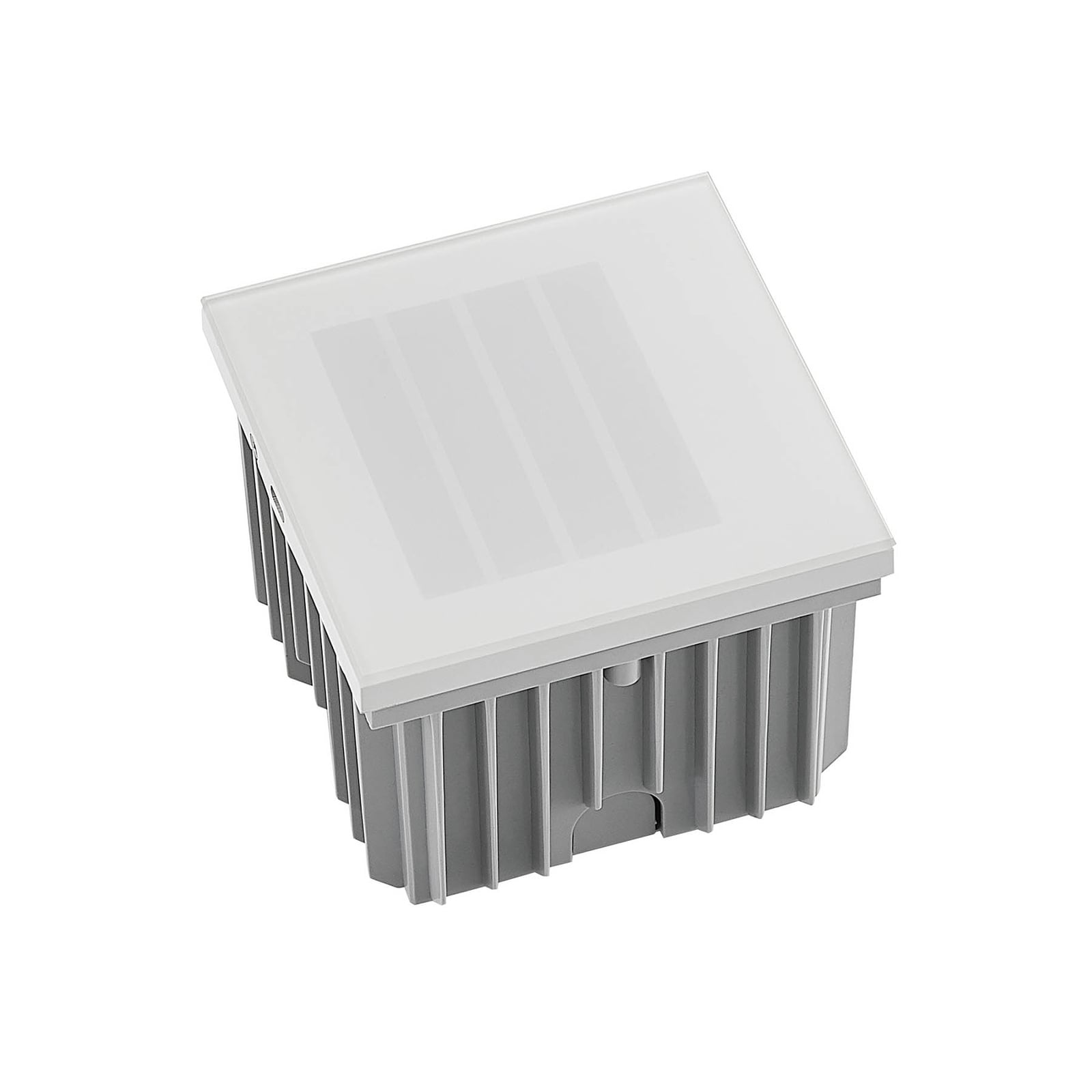 LED innfelt vegglampe Zamo raster hvit dimbar IP65 med glassplate