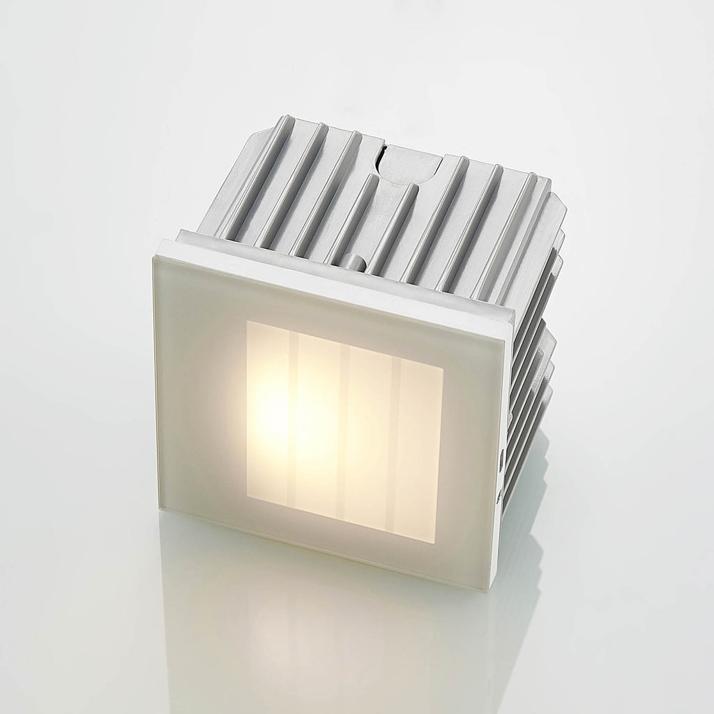 Montering av LED innfelt vegglampe Zamo raster hvit dimbar IP65