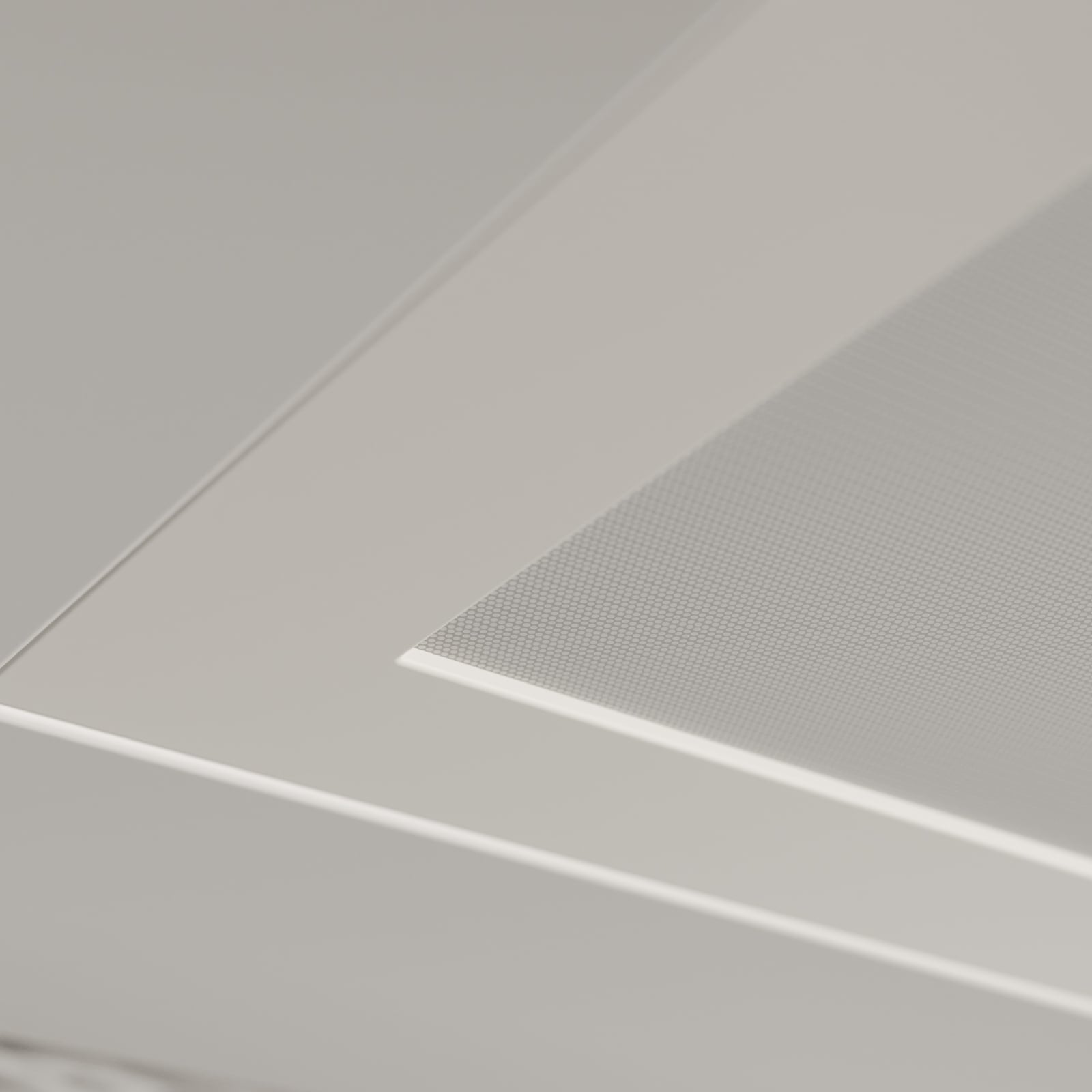 Nærbilde av overflate på LED-innlegningspanel Vinas hvit 62x62 cm 31W