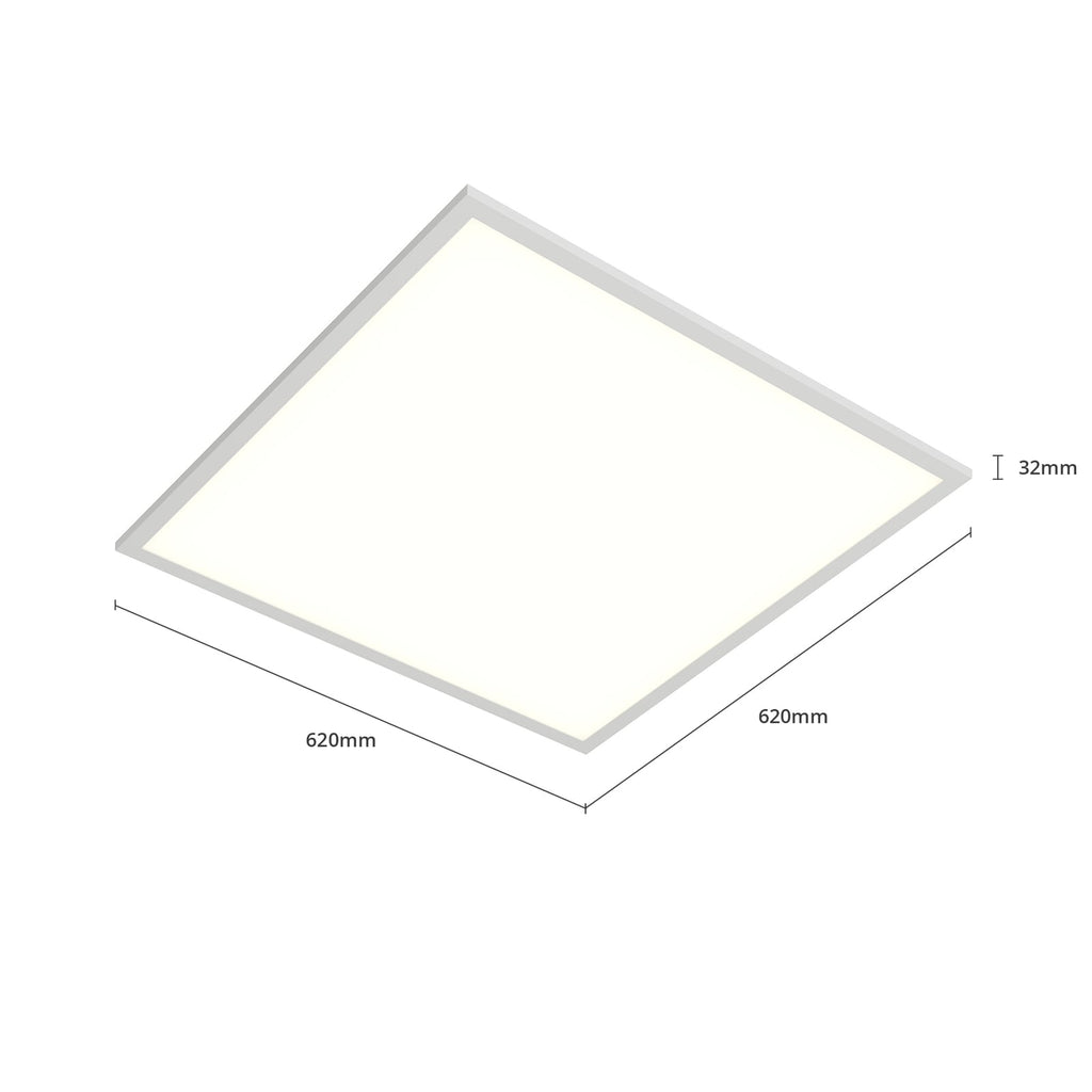 LED-innlegningspanel Vinas hvit 62x62 cm 31W i bruk i kontormiljø