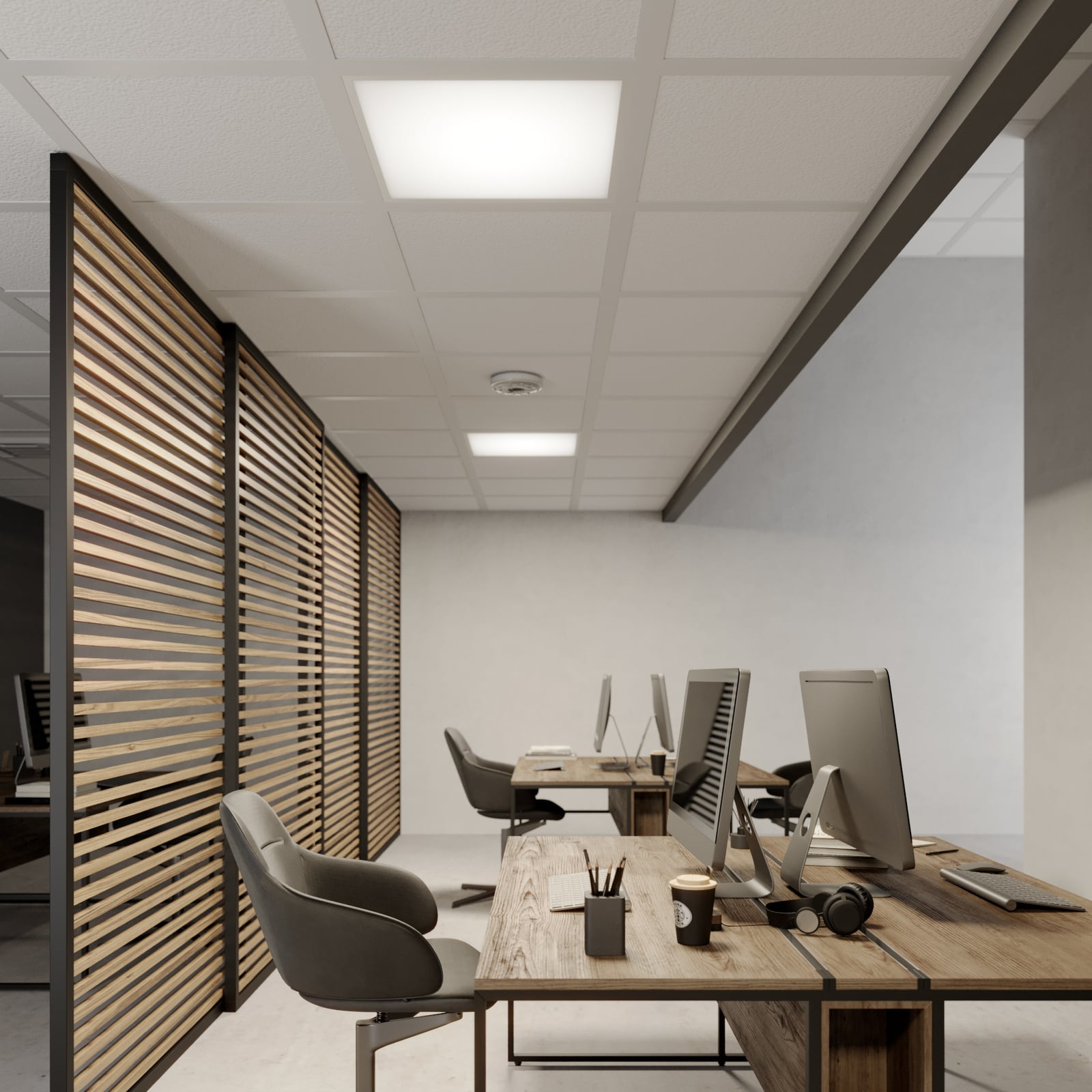 LED-innlegningspanel Vinas hvit 62x62 cm 36W 4000K bakside