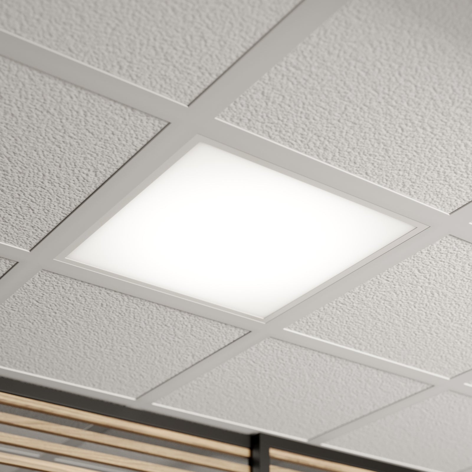 LED-innlegningspanel Vinas hvit 62x62 cm 36W 4000K nærbilde av lysflaten