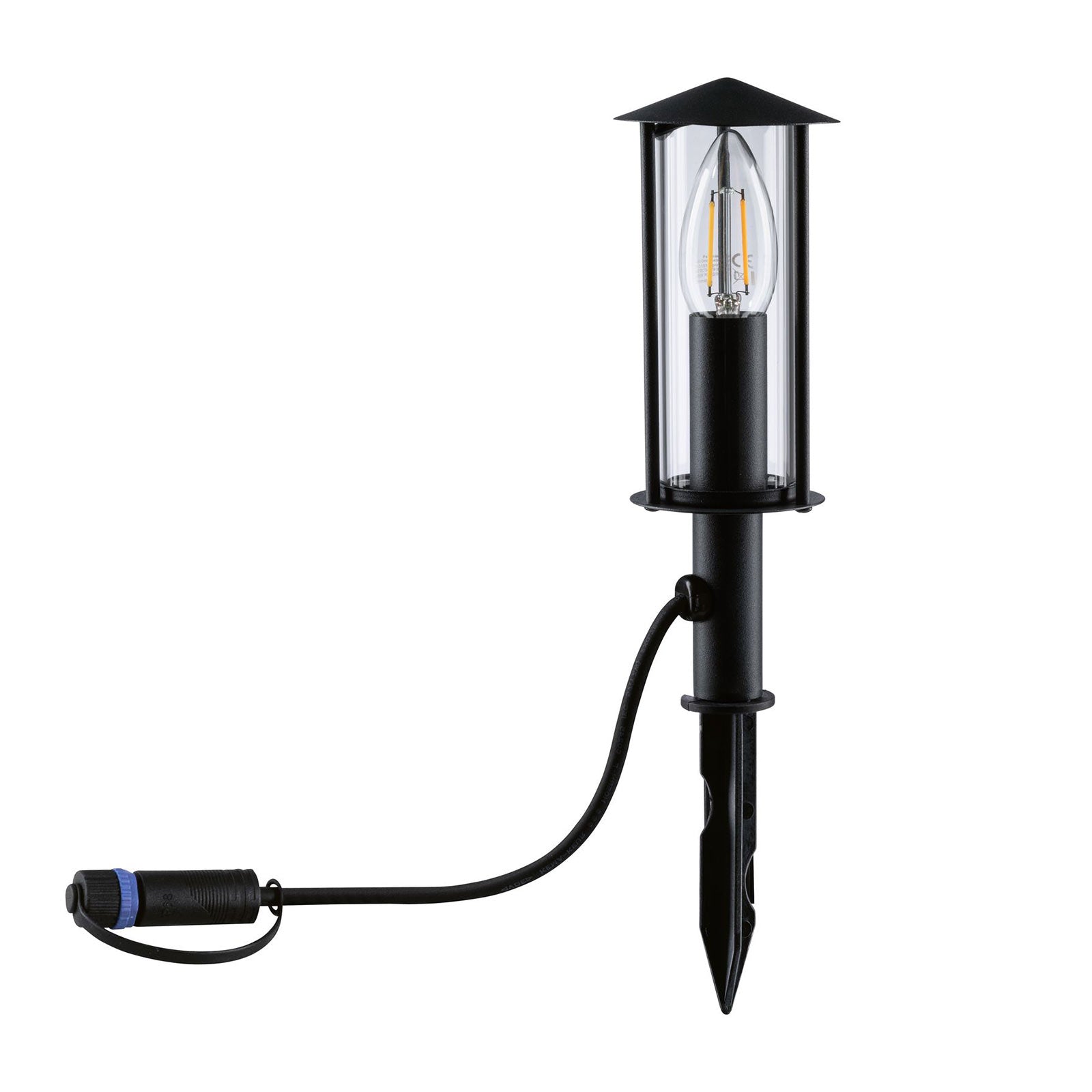 LED jordspydlampe Classic Lantern dimbar E14 IP44 Paulmann bakside