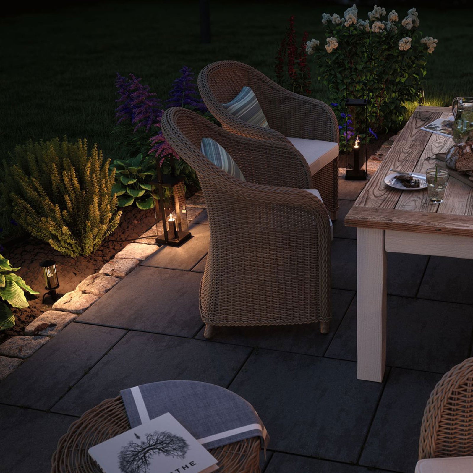 Nærbilde av LED jordspydlampe Classic Lantern dimbar E14 IP44 Paulmann