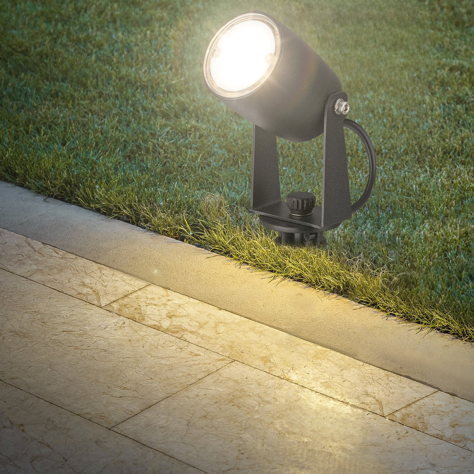 LED jordspydspot 3-pk utvidelse svart 12V IP65 - Briloner detalj av lampehode