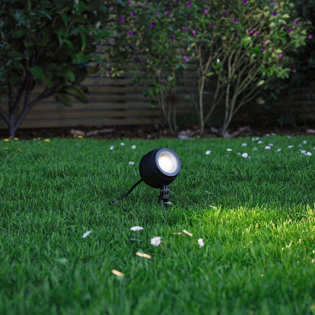 LED jordspydspot Kikolo antrasitt RGBW Zigbee IP65 bakside