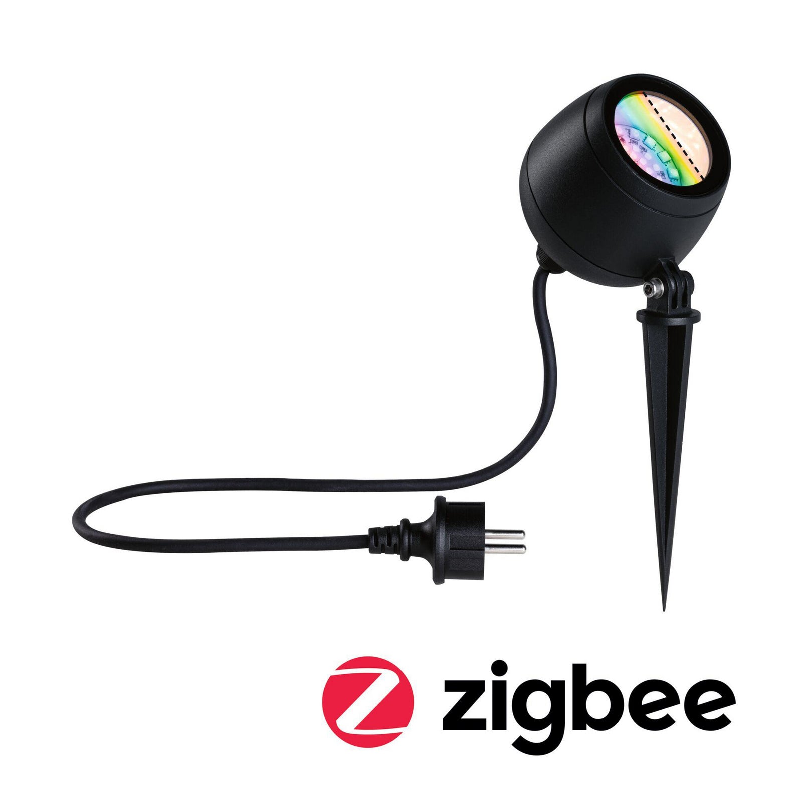 LED jordspydspot Kikolo antrasitt RGBW Zigbee IP65 med justerbart hode