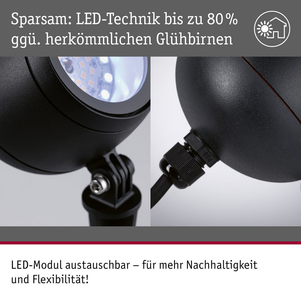 LED jordspydspot Kikolo antrasitt RGBW Zigbee IP65 med kabel