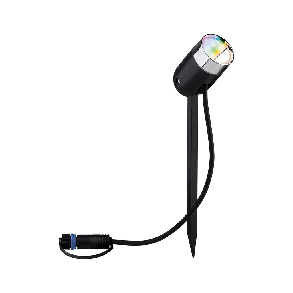 Montert LED jordspydspot Pike RGBW Zigbee antrasitt IP65 dimbar i hage