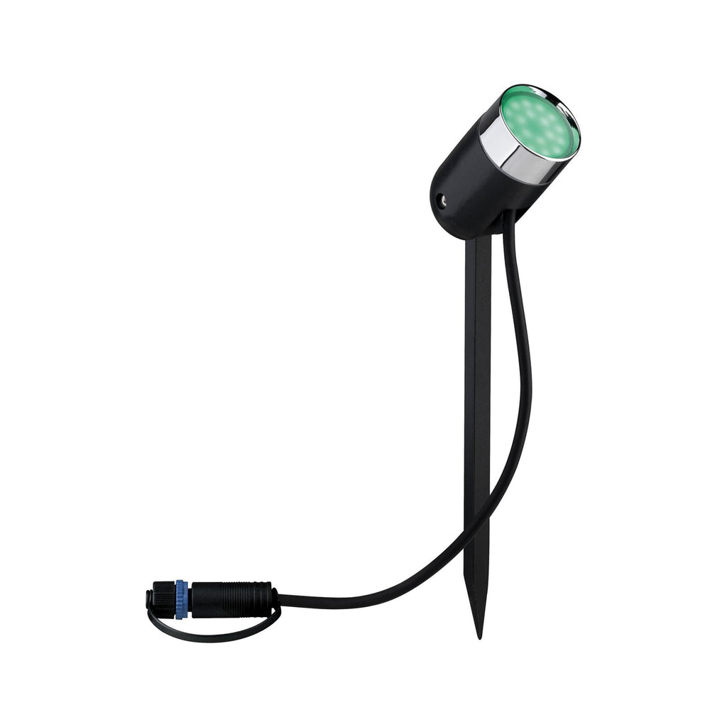 LED jordspydspot Pike RGBW Zigbee antrasitt IP65 dimbar med jordspyd