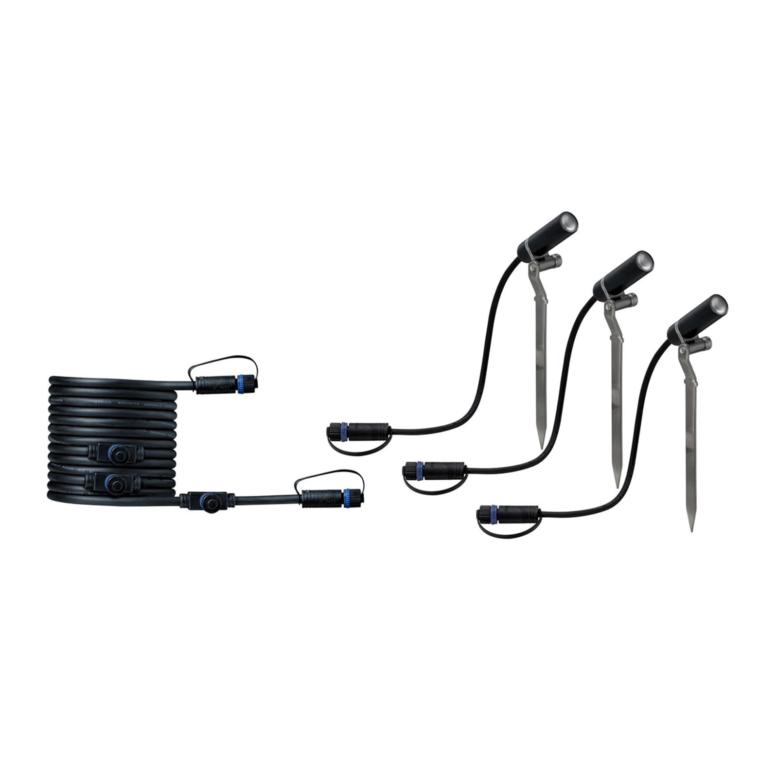 Kabeltilkobling på LED jordspydspot Plug & Shine Plantini 3-pk