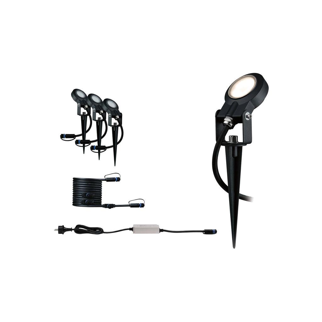 LED jordspydspot Plug & Shine Sting 3-pk basissett dimbar IP67 forfra