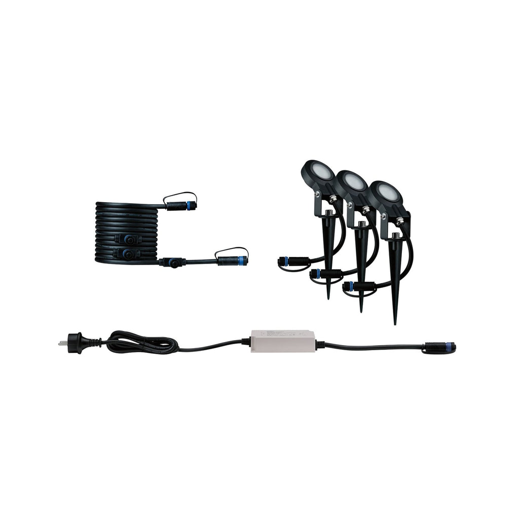LED jordspydspot Plug & Shine Sting 3-pk basissett dimbar IP67 bakside