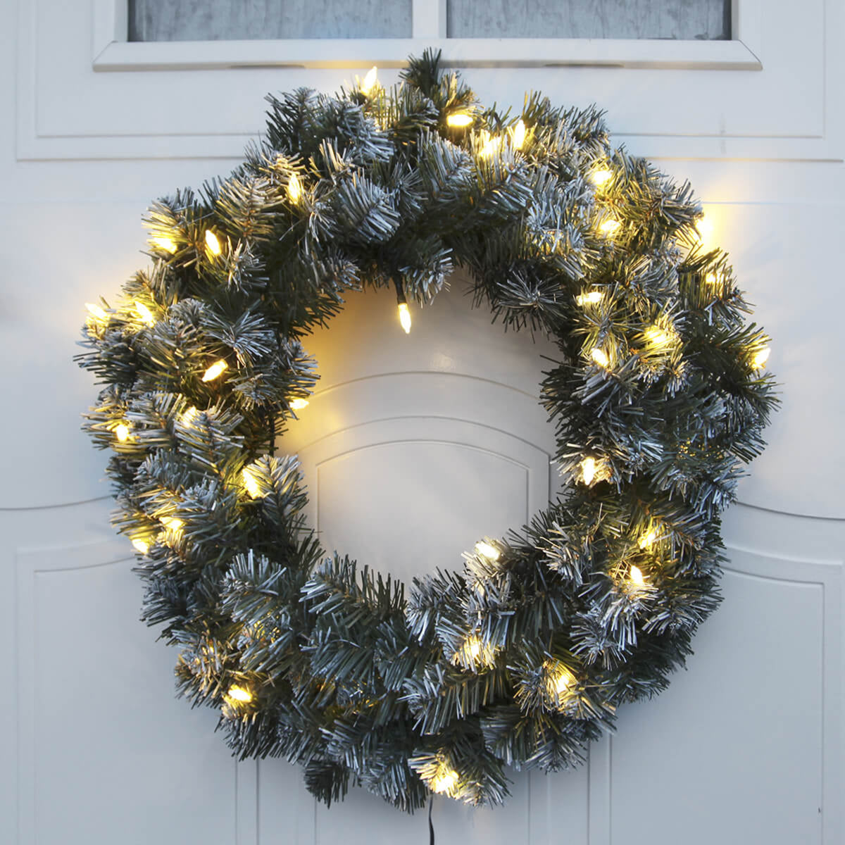 LED-julekrans Edmonton 30 LED Ø50 cm utendørs IP44 foran
