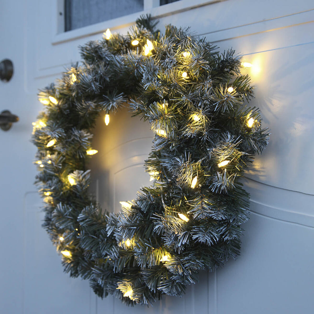 LED-julekrans Edmonton 30 LED Ø50 cm utendørs IP44 bakside