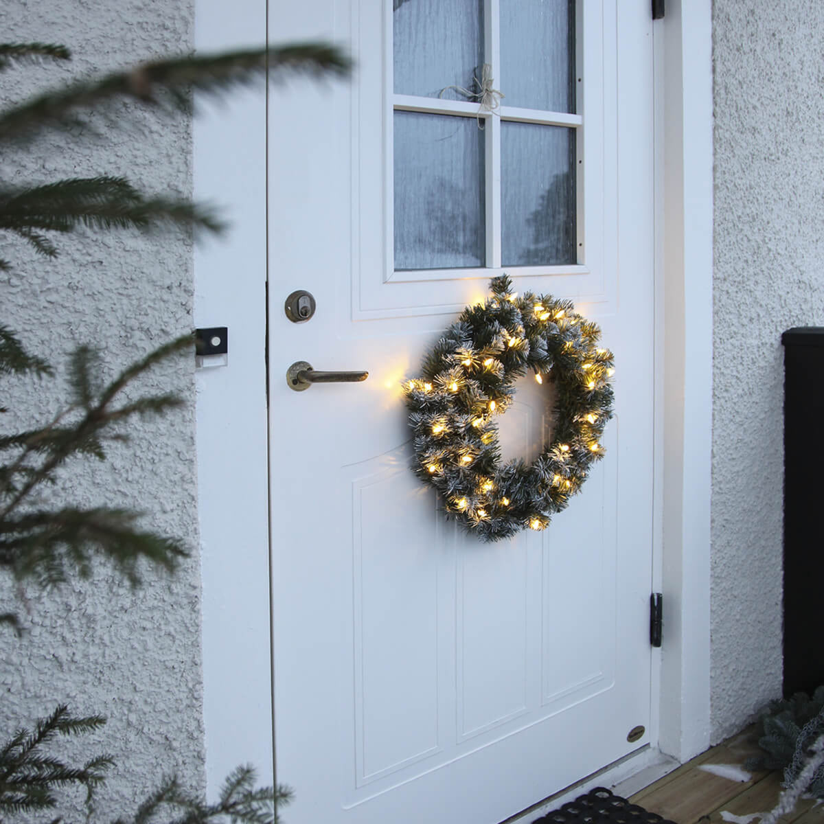 LED-julekrans Edmonton 30 LED Ø50 cm utendørs IP44 detalj av lys