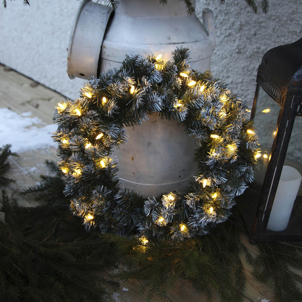 LED-julekrans Edmonton 30 LED Ø50 cm utendørs IP44 med kabel