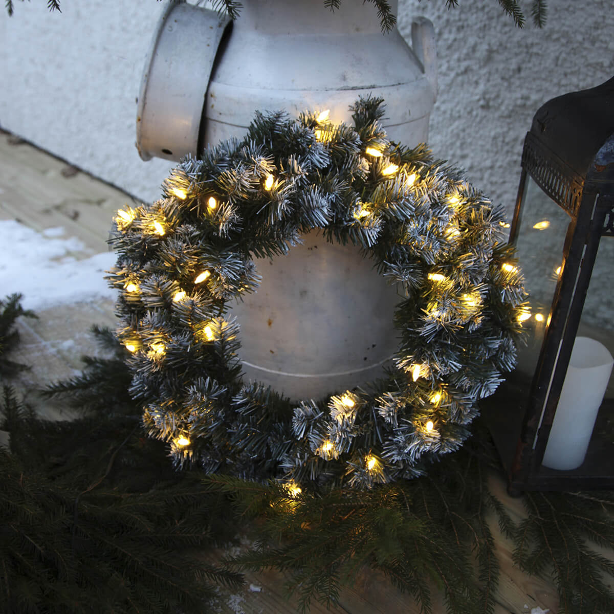 LED-julekrans Edmonton 30 LED Ø50 cm utendørs IP44 med kabel