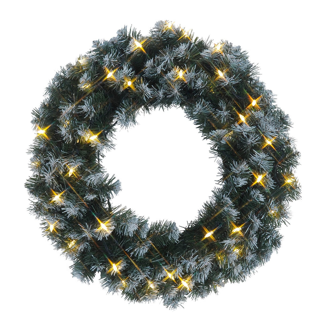 LED-julekrans Edmonton 30 LED Ø50 cm utendørs IP44 transformator