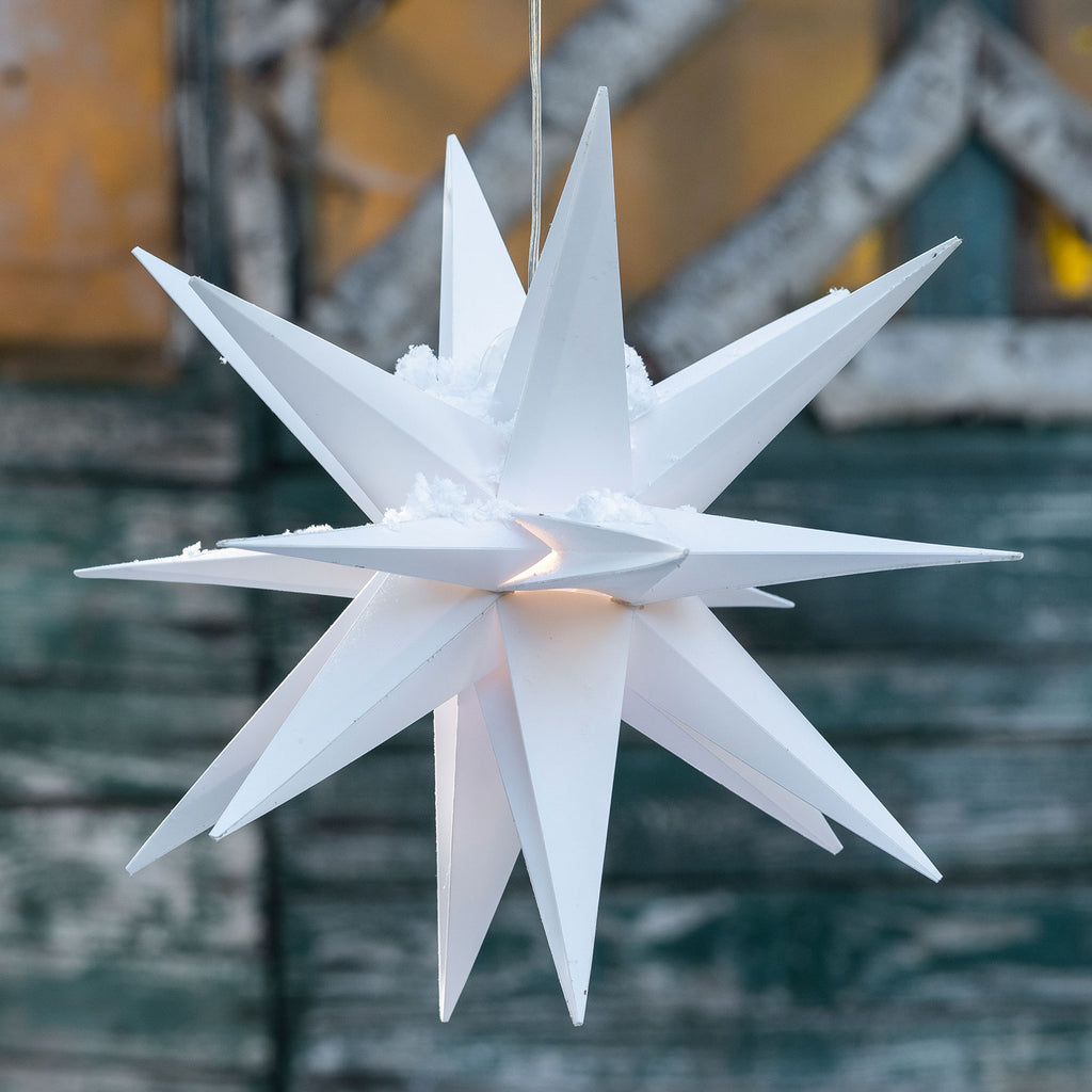 LED-julestjerne 18 takker Ø25 cm IP44 utendørs forfra
