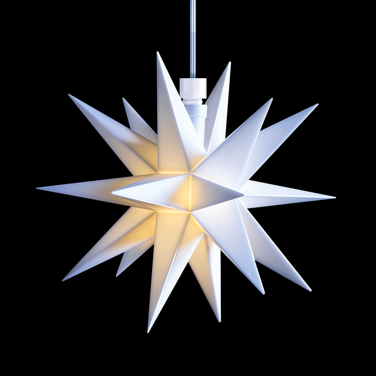 LED-julestjerne 18 takker Ø12 cm batteridrevet montert
