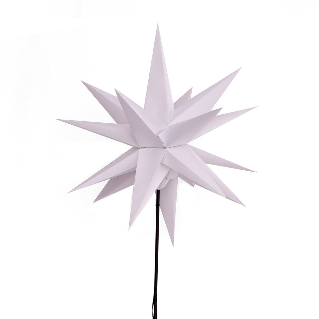 LED-julestjerne med jordspyd Ø55 cm IP44 STERNTALER detalj av LED-lys